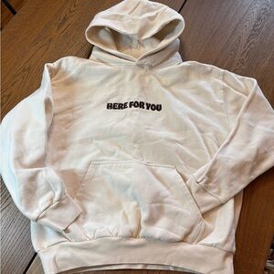 Gildan Cream Hoodie with 'Here For You' Text